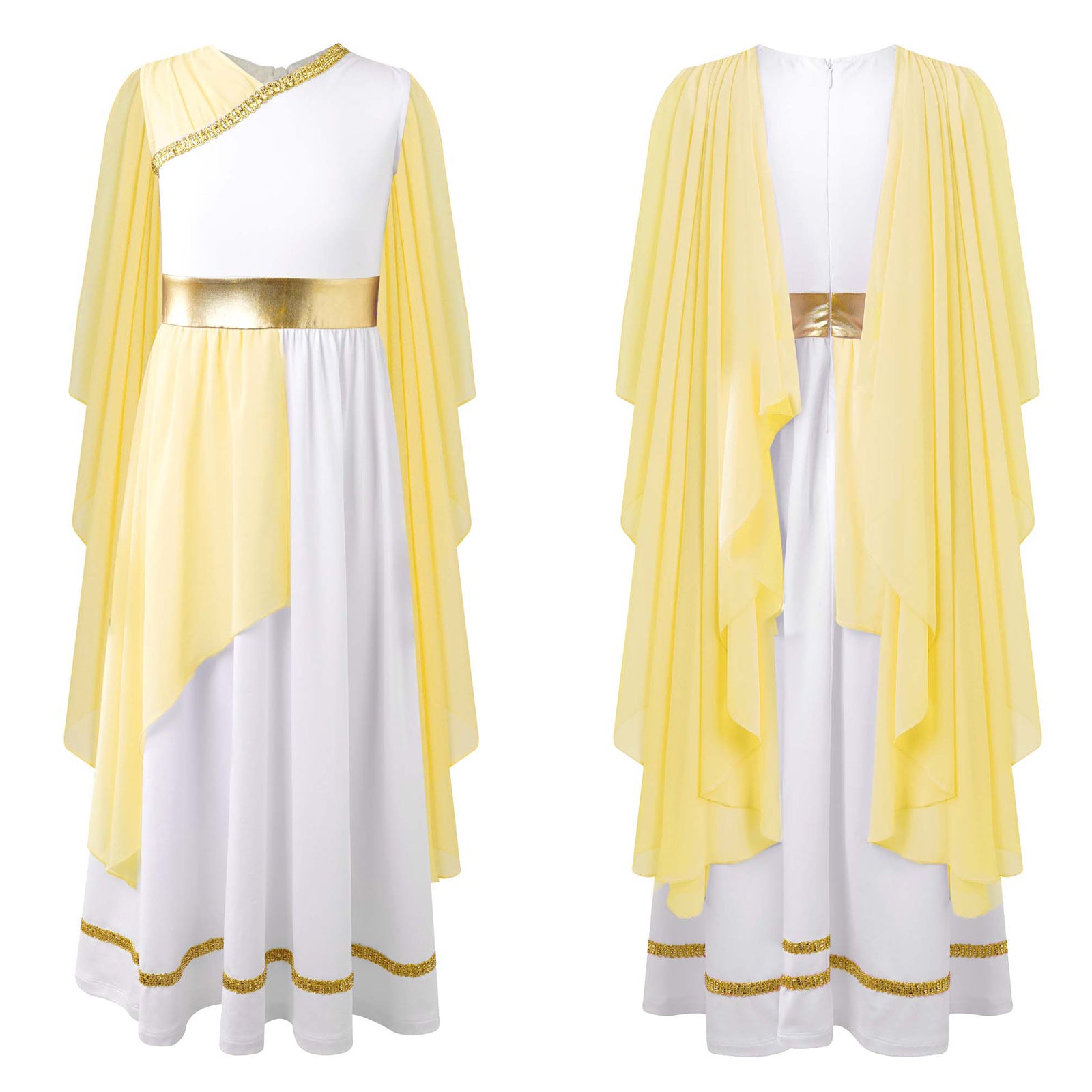 Kids Girls Ancient Greek Princess Toga Goddesses Costume Party Grecian Sleeveless Gown Dress Shawls Patchwork Flowy Tulle Dress