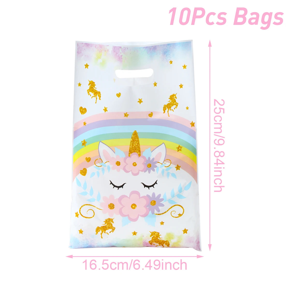 Rainbow Unicorn Handbag Candy Bag Happy 1st Birthday Party Decorations Kids Favors Gift Unicorn Box Baby Shower Girls Supplies