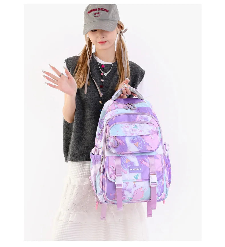 Kids School Backpack with Wheels Rolling Backpack for Girls Student Wheeled Backpack Trolley School Bag Travel Trolley Luggage
