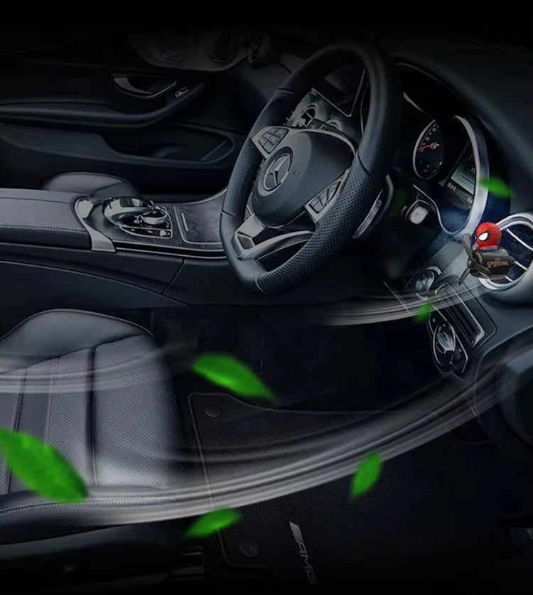 Anime Stitch Car Aromatherapy Accessory Kawaii Spider-Man Car Air Conditioning Port Decoration Rotating Propeller Toys Gifts