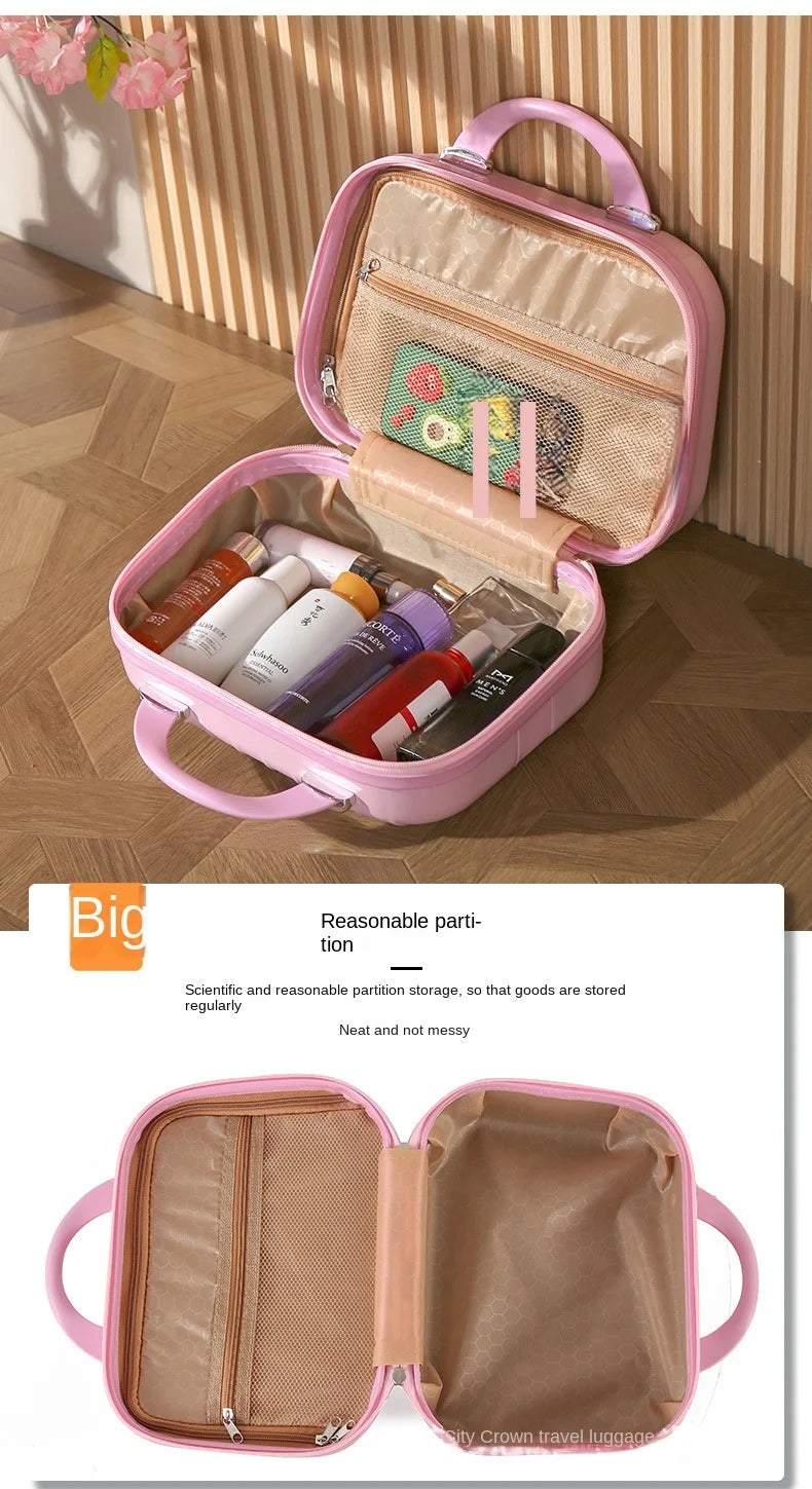 2024 New Cartoon Rabbit Children Suitcase Small Makeup Box ABS Travel Girls Hand Gift Mini Boarding Case Travel Rolling Luggage
