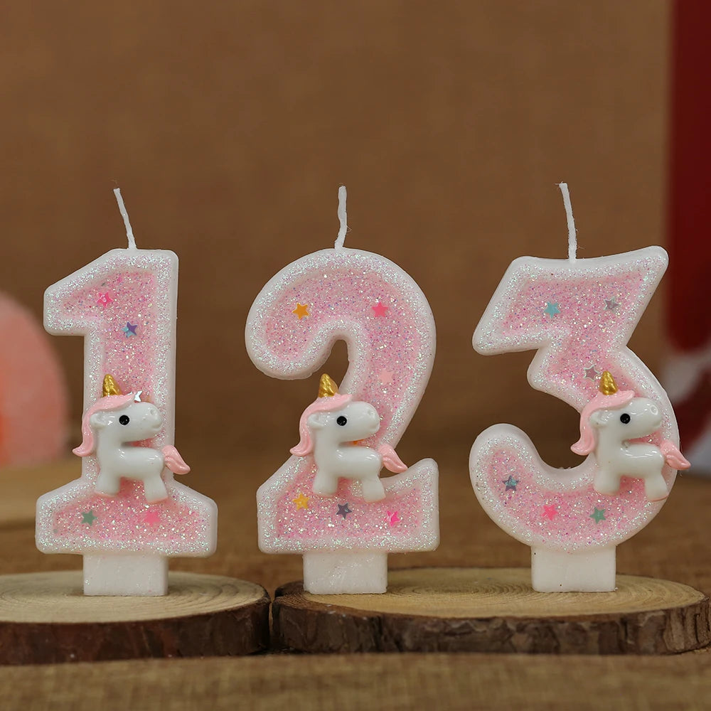 Sparklers Birthday Candle 1 Years Pink Unicorn Original Birthday Candles for Cake Blue Children's Birthday Candle