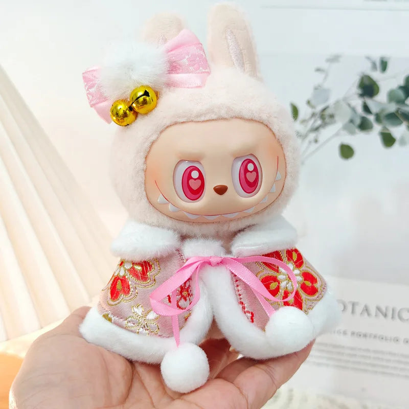 17cm Mini Plush Doll'S Clothes Outfit Accessories For Labubu V1 V2 Christmas Cookie Man Sweater Hat Clothing New Year Gift