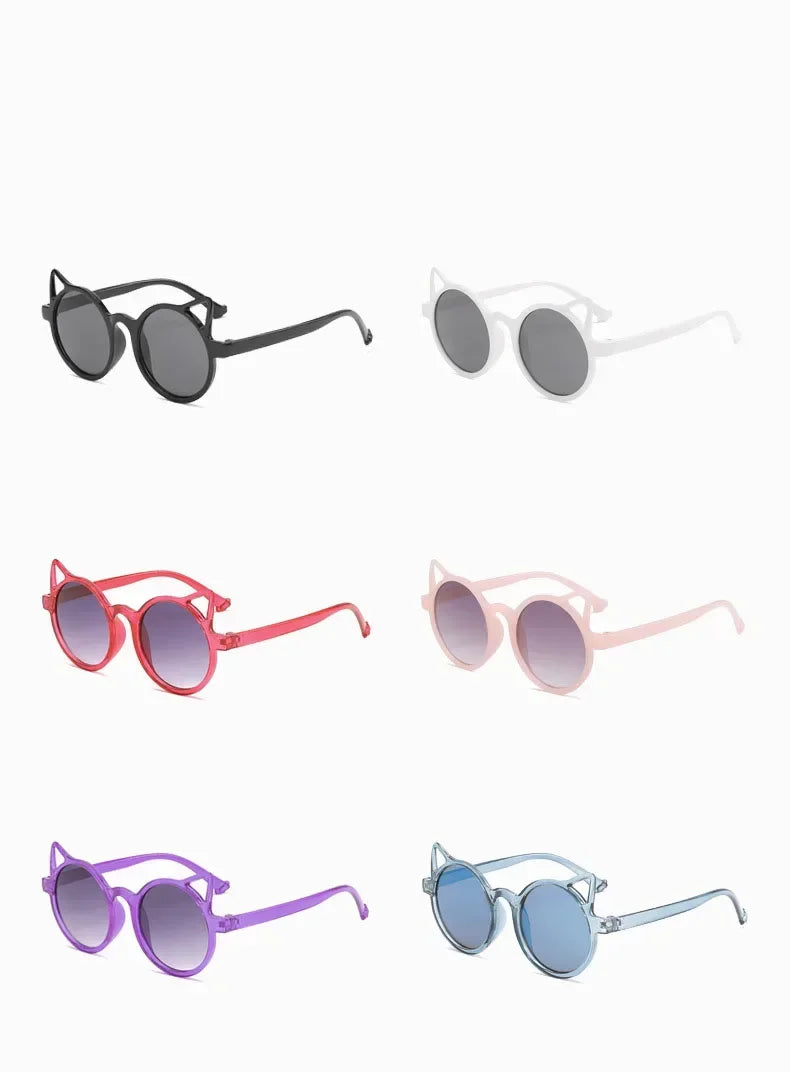 Girls Boys Cute Animal Cartoon Ears Sunglasses Outdoor Sun Protection Children Lovely Vintage Sunglasses Protection Classic Kids
