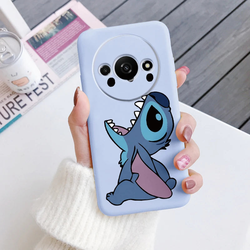 For Redmi A3 Phone Case Soft Silicone Shockproof Super cute Stitch Love?Cover For Xiaomi Redmi A3 Shell RedmiA3 A 3 Bumper Shell