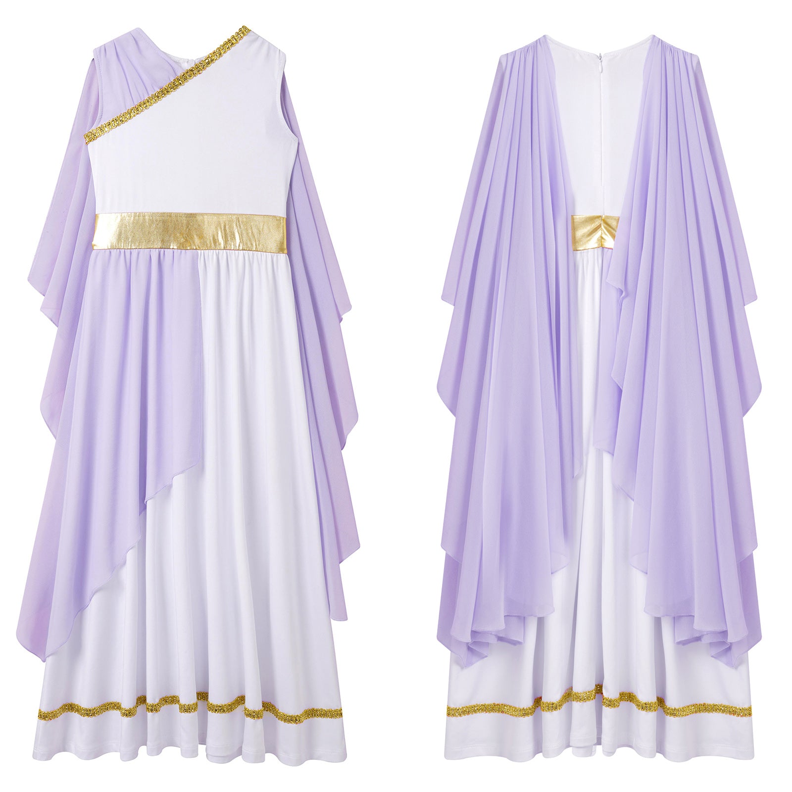 Kids Girls Ancient Greek Princess Toga Goddesses Costume Party Grecian Sleeveless Gown Dress Shawls Patchwork Flowy Tulle Dress