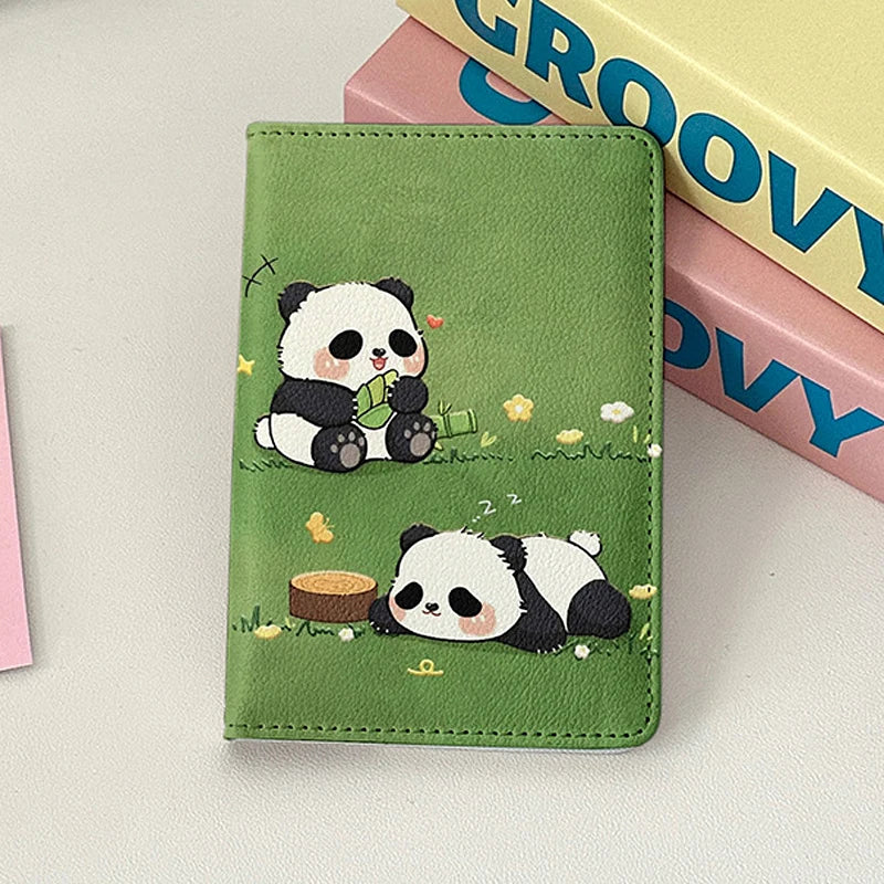 Cute Panda Passport Cover Girl Cartoon Pink Bear Bank Credit Card Passport Holder Case Women Travel Accessories Passport Wallet