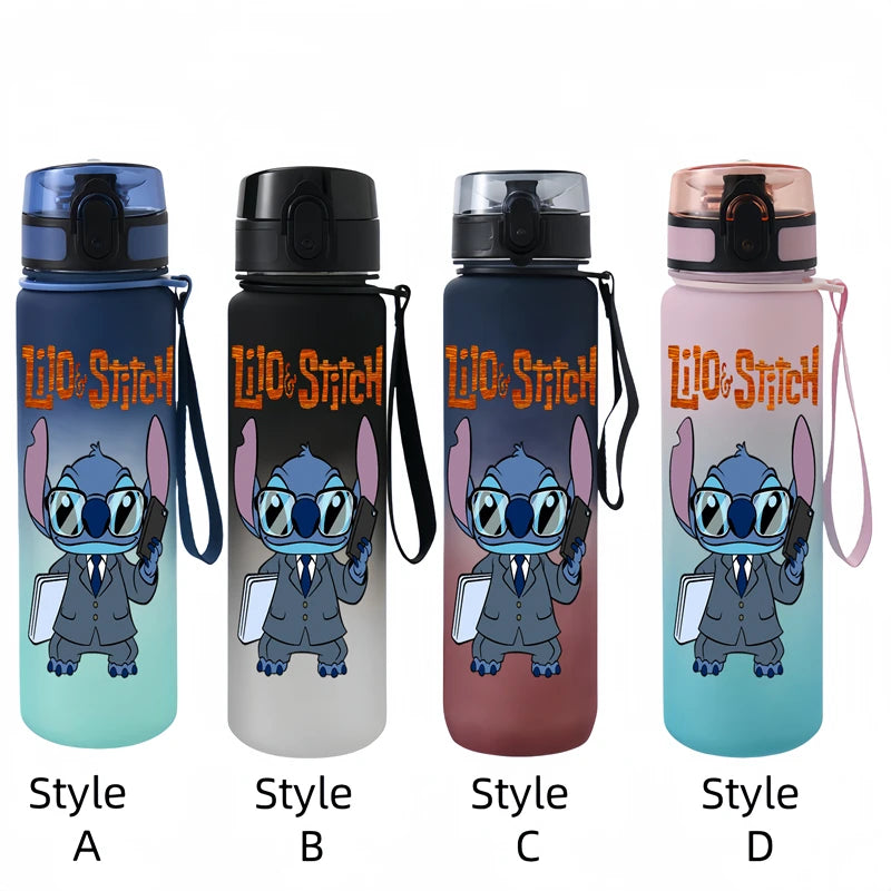 650ML Lilo & Stitch Anime Characters Water Cup Portable Children's  Outdoor Sports  Large Capacity Plastic Antidrip Water Bottle