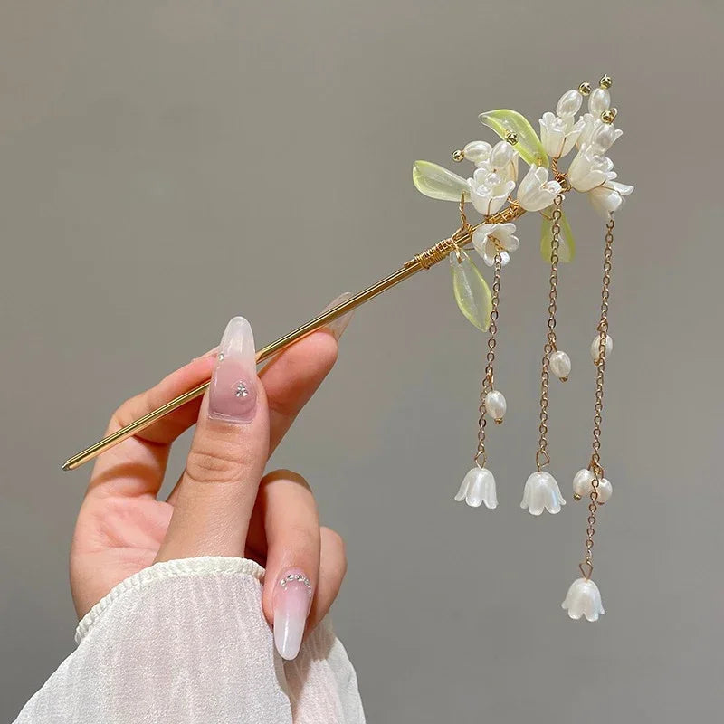 Retro Antique Tassel Phoenix Student Pearl Rhinestone Butterfly Hair Stick Jewelry Wedding Hair Accessories Charm Metal Hairpins