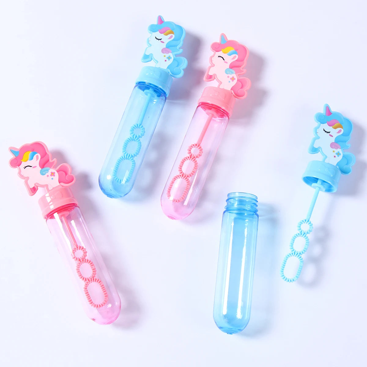 Blue Pink Unicorn Bubble Tube Soap Bottle Unicorn Birthday Party Decor Kids Favors Toys for Guests Gifts Baby Shower