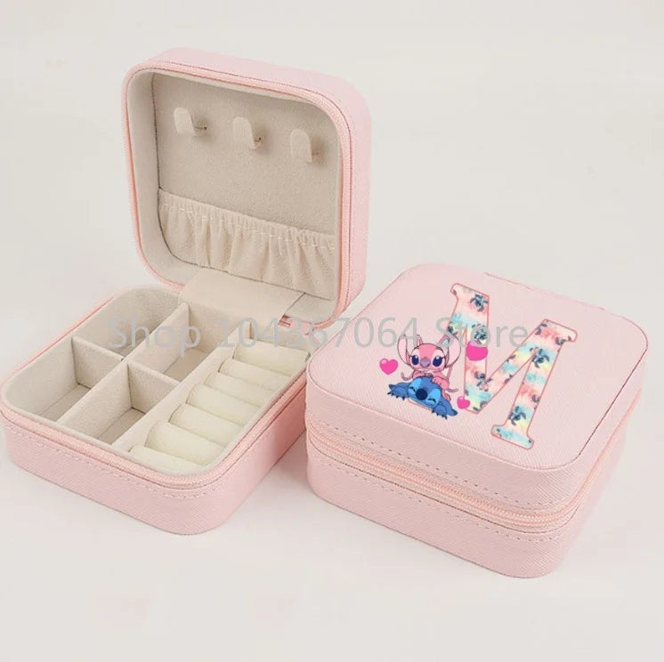 Lilo Stitch Mini Jewelry Storage Box Travel Organizer Jewelry Case Organizer Display Storage Earrings Holder Case Birthday Gifts