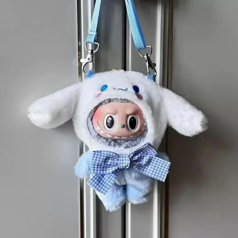 Sanrio Doll Clothes Head Covering Kawaii Anime Hello Kitty Kuromi Melody Cinnamoroll Clothing Cute Labubu Plush Clothes Gift