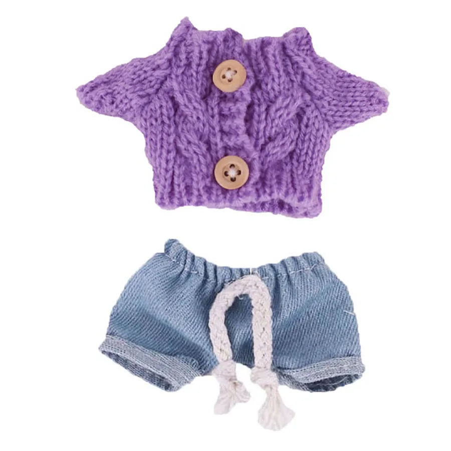 Doll Sweater Pants Shoes set For labubu Clothes 17 cm Doll Accessories,Toys For Girls,Christmas Festival Birthday Present