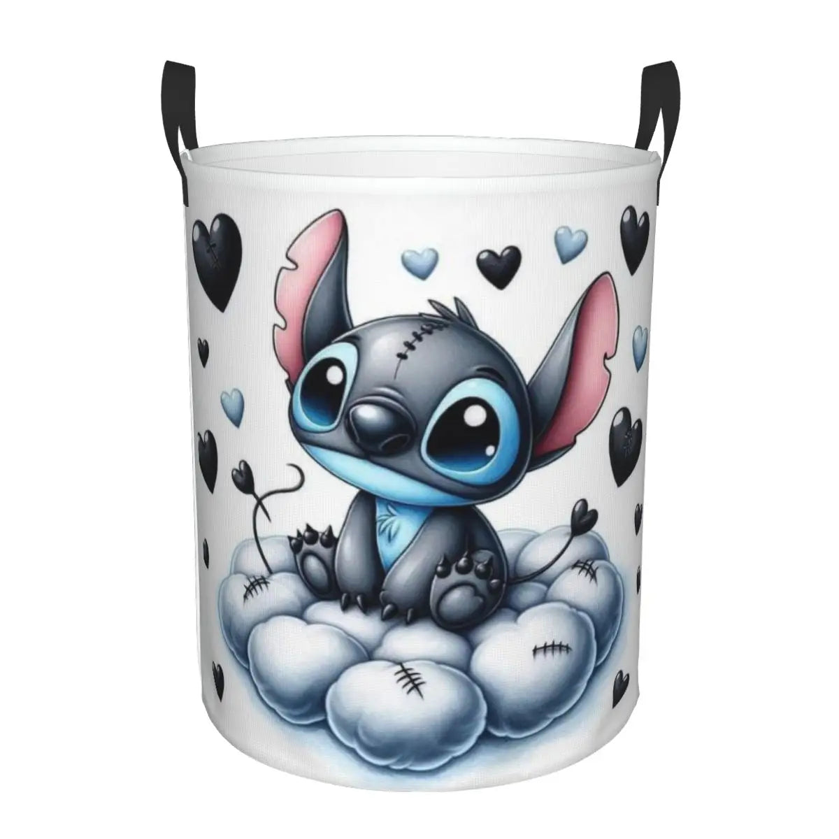 Customized SLilo And Stitch Cartoon Laundry Hamper Large Storage Basket Anime Kids Nursery Toy Organizer