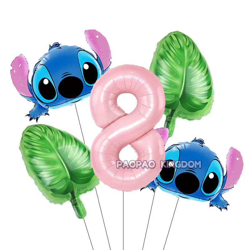 Lilo Stitch 32inch Number Foil Balloons Stitch Birthday Party Supplies Children Balloons Baby Shower Decoration Supplies