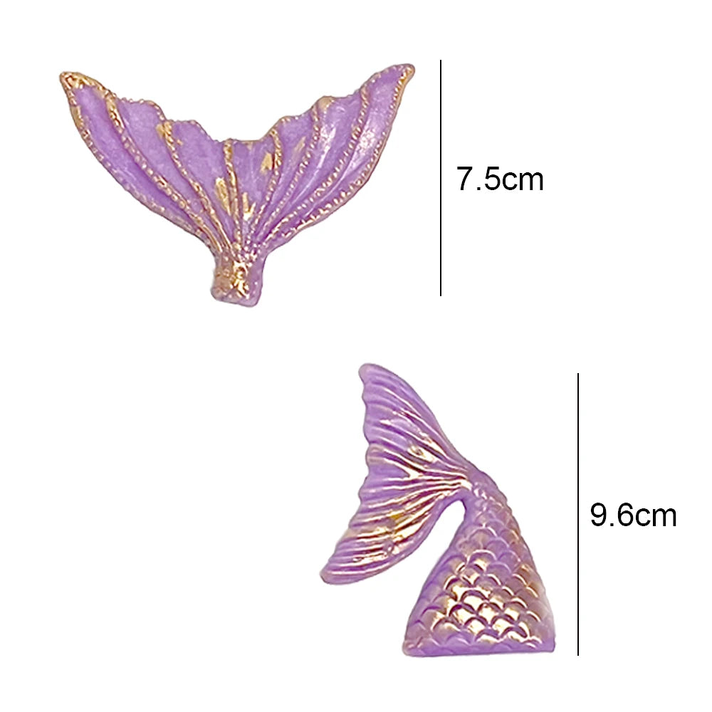 Mermail Cake Decoration Pink Purple Mermaid Tails Bubbles Shells Cake Toppers Under the Sea Theme Birthday Baby Shower Party Dec