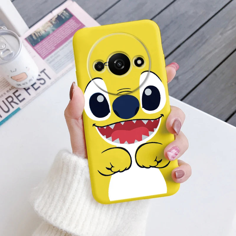 For Redmi A3 Phone Case Soft Silicone Shockproof Super cute Stitch Love?Cover For Xiaomi Redmi A3 Shell RedmiA3 A 3 Bumper Shell