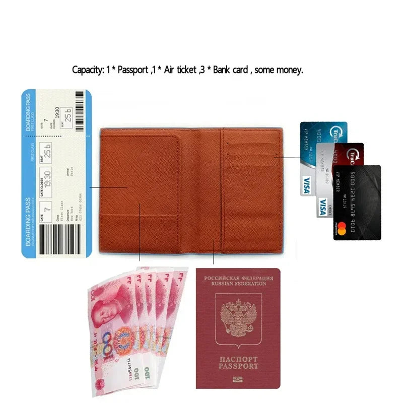 Lovely Hello Kitty PU Passport Cover Cartoon Print Girls Boys ID Card Holder Travel Ticket Passport Case