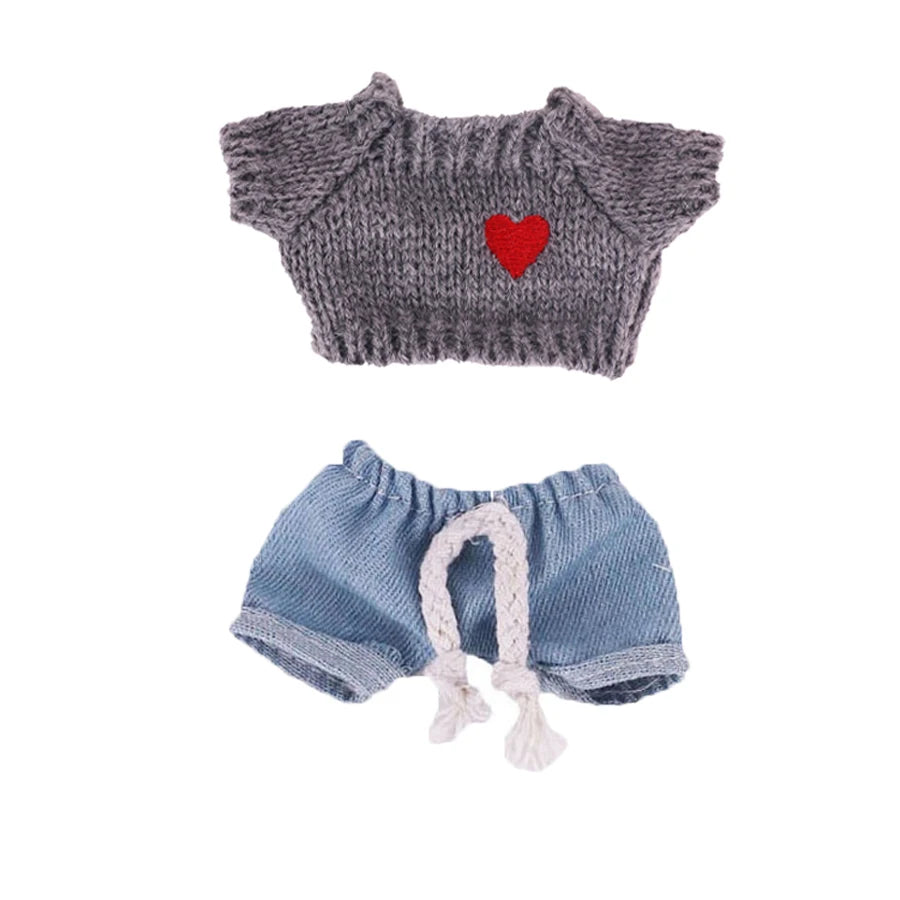 Doll Sweater Pants Shoes set For labubu Clothes 17 cm Doll Accessories,Toys For Girls,Christmas Festival Birthday Present