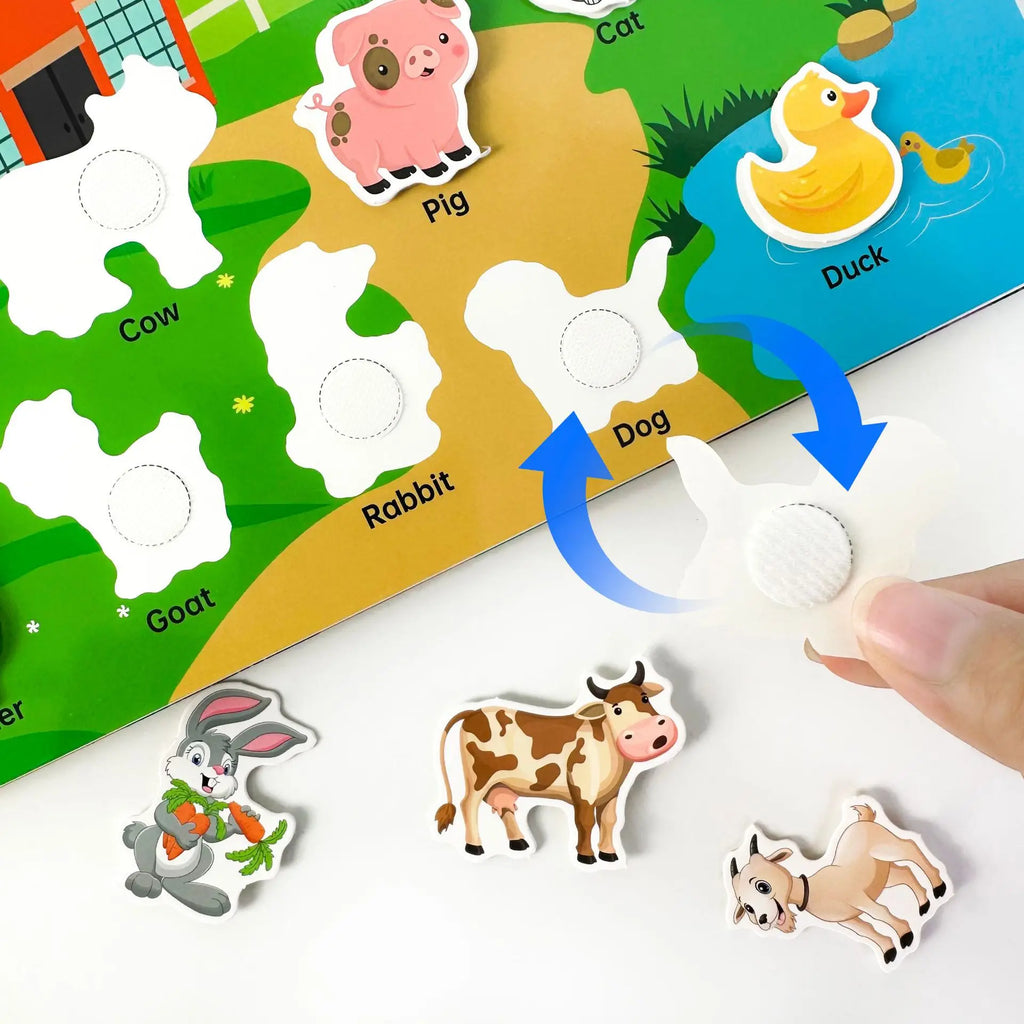 Kids Busy Book Activity Set - Montessori Learning, 14 Themes, Reusable Stickers & Drawing, Gift Box - Early Education Toy