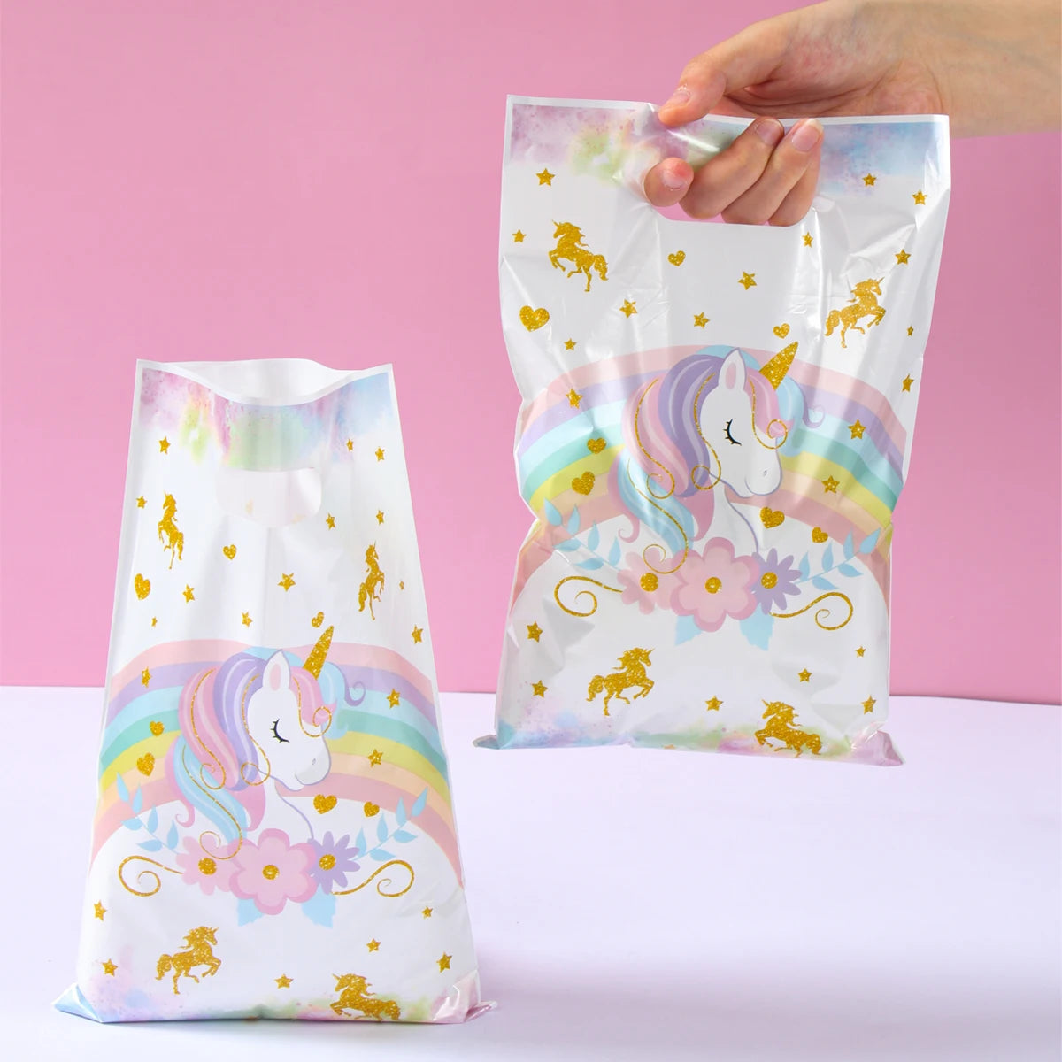Rainbow Unicorn Handbag Candy Bag Happy 1st Birthday Party Decorations Kids Favors Gift Unicorn Box Baby Shower Girls Supplies