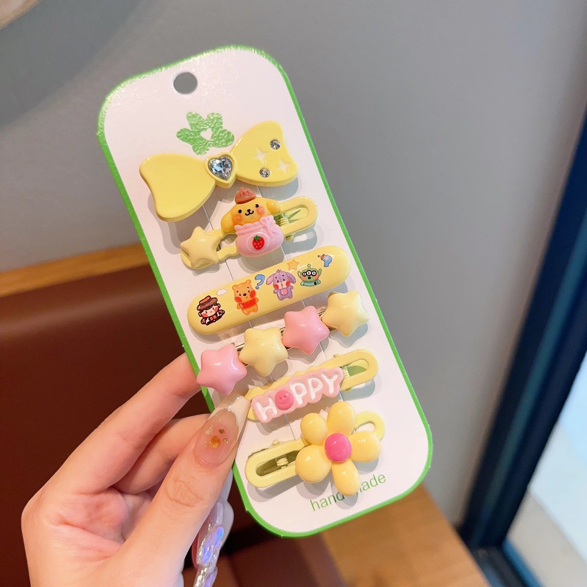 Sanrio Hello Kitty Hairpin Cartoon Anime Cute Pom Pom Purin Children BB Clip Fashion Charm Hair Accessories Girls Holiday Gifts