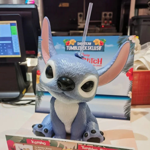 "Authentic In-Stock Stitch (Lilo & Stitch) Merchandise - Collectible Cup Series: Novelty Straw Cup & Popcorn Bucket"