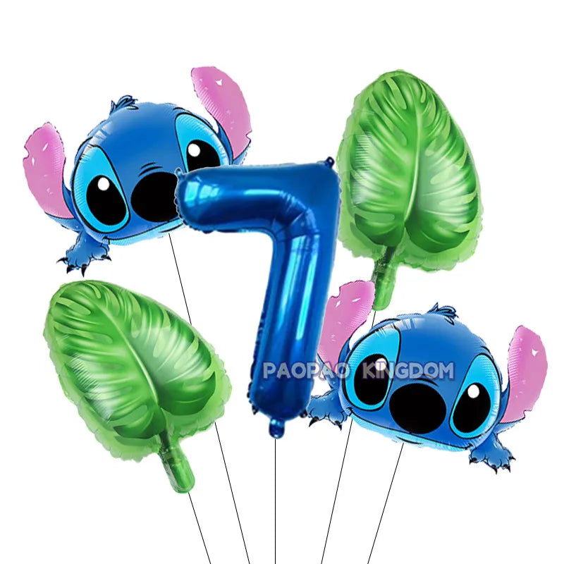 Lilo Stitch 32inch Number Foil Balloons Stitch Birthday Party Supplies Children Balloons Baby Shower Decoration Supplies