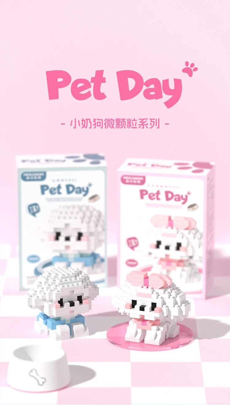 Cat Animal Brick Toy for Children Girls 8 To 10 Years Old Birthday Gifts Construction Block Set Mini Building Blocks Educational
