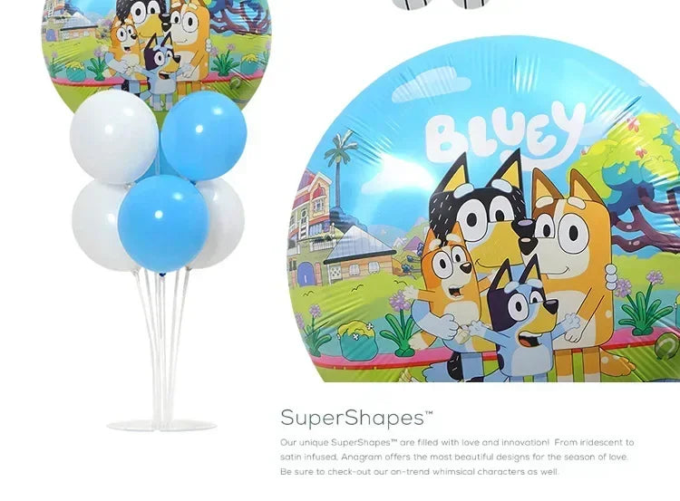 DIY Bluey Bingo Foil Balloon Set Blueys Family Balloons Girls Boys Cartoon Balloons Baby Shower Birthday Gifts Party Decor