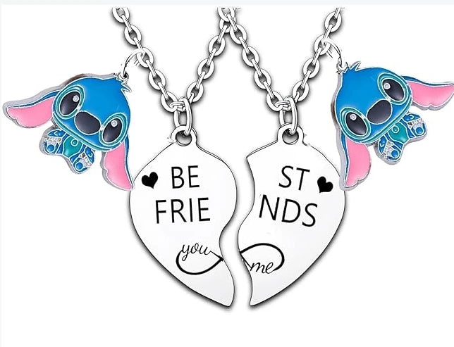 Lilo & Stitch Cartoon Metal Necklace Pendant Necklaces Characters Kids Gifts for Women Jewelry Children's Necklace Toy