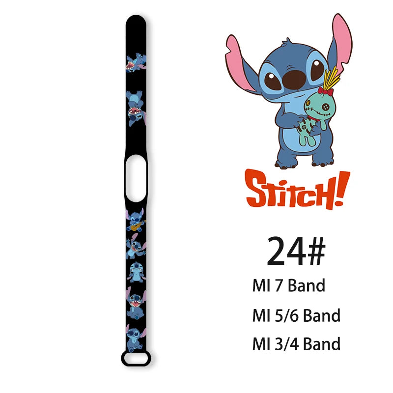 Lilo & Stitch Strap for Xiaomi Mi Band 7 bracelet Sport silicone watch wristband Miband wriststrap For Xiaomi mi band 3 4 5 6 7