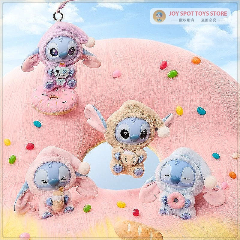 Miniso New Stitch Eat Some Thing Before Sleep Series Vinyl Blind Box Bag Pendant Cute Plush Doll Mystery Box Toy Surprise Gifts