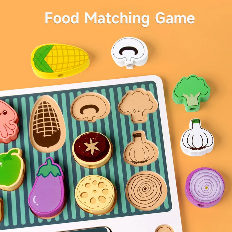 Children Wooden Barbecue Toys Kids Wooden Simulation Food Barbecue Cooking Kitchen Toys Parent-Child Interaction Play House Toys