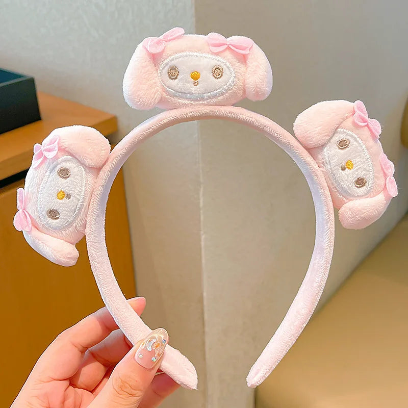 New Cute Sanrio Anime Kuromi My Melody Cinnamoroll Headwear Kids Hair Accessories Home Ornament Charm Gift