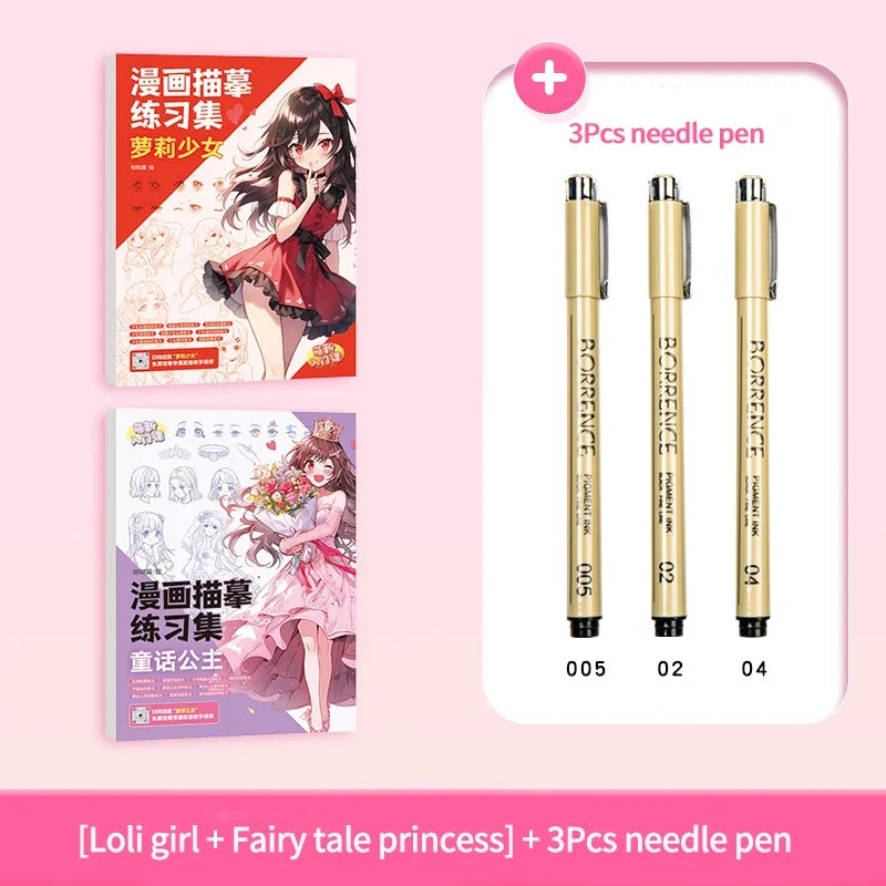 Coloring Book 12 Series Comics Anime Character Watercolor Painting Book Gouache Graffiti Drawing Book Stationery School Supplies
