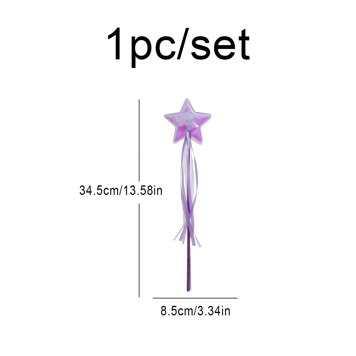 Cosplay party costume props Princess magic wand five-pointed star fairy wand ceremony ribbon stick cat stick 1 set 1 piece.