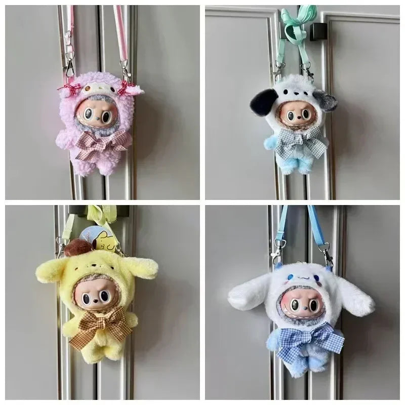 Sanrio Doll Clothes Head Covering Kawaii Anime Hello Kitty Kuromi Melody Cinnamoroll Clothing Cute Labubu Plush Clothes Gift