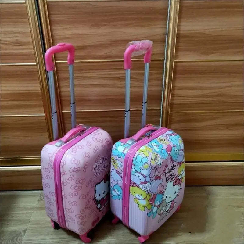 Hello Kittys Children's travel Suitcase Girl Gift Sanrios Kids Luggage Kuromi Kawaii  Large Capacity Portable Trolley Case