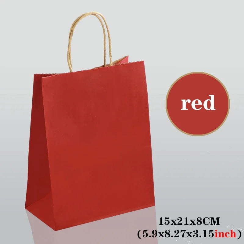 10/30/50pcs Holiday Party Gift Bag with Handle Jewelry Shopping Bag Thanksgiving Valentine's Day Marriage Gift Colored Paper Bag