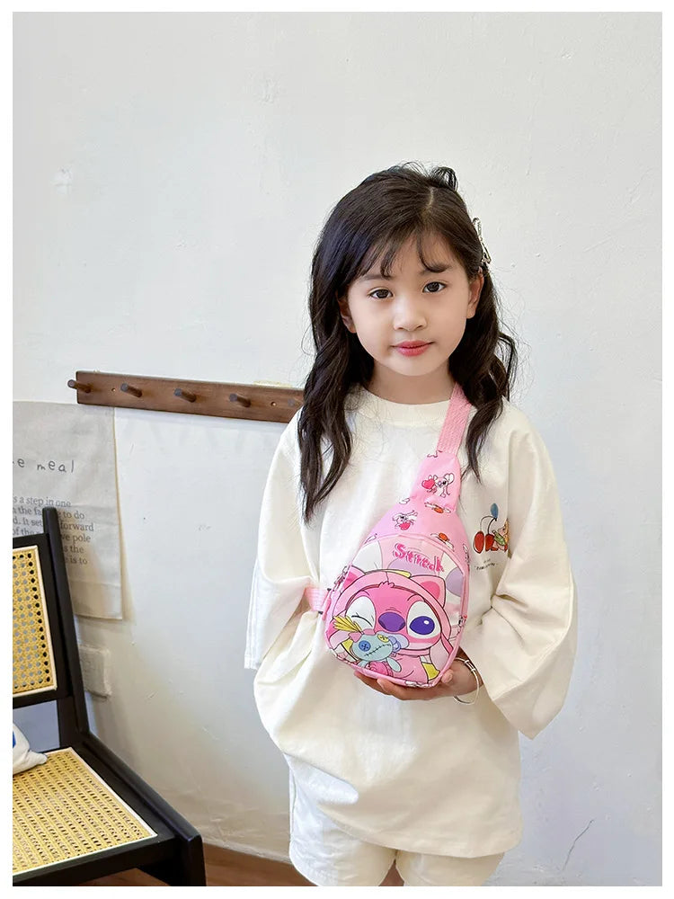 Stitch Anime Shoulder Bags Kawaii Fashion Chest Bag Travel Satchel Casual Portable Totes Backpacks Birthday Gifts For Boys Girls