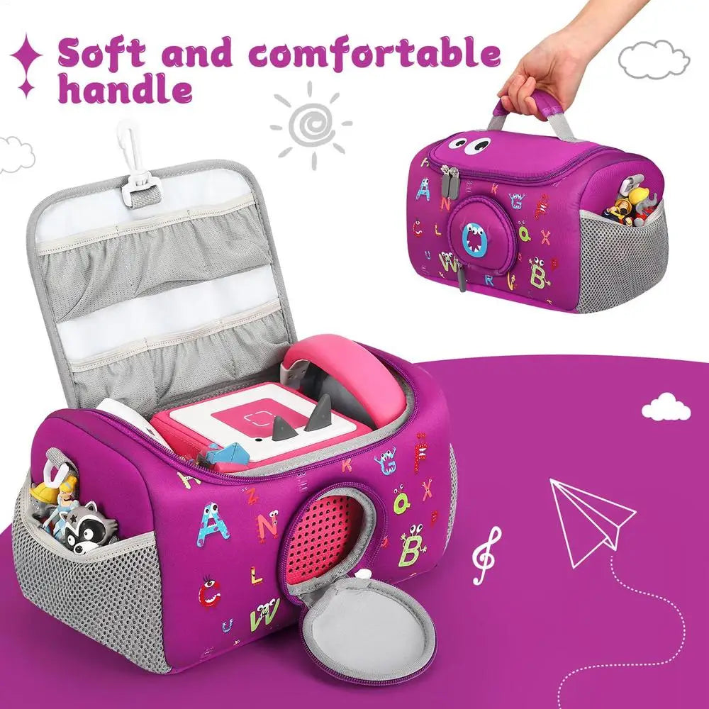Musical Toy Storage Bag Portable Carrying Bag for Toniebox Audio Player Carrying Box for Kids Doll Headphone Charging Station