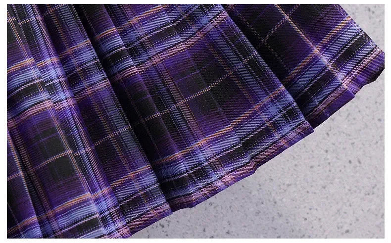 Sanrio Kuromi Kawaii Girls College Style T-shirt Skirt Suit Summer Clothes New Girl Suit Children's Clothes Style Pleated Skirt