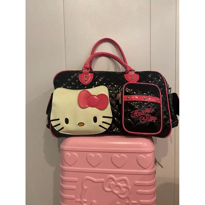Hello Kitty Handbag Sanrio Travel Satchel Anime Kit Bag Sweetheart Hottie Y2K Girl Crossbody Pu High Capacity Bag Wholesale