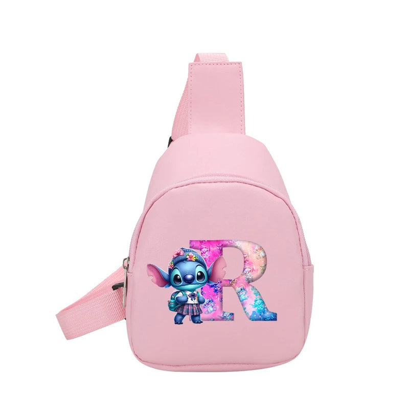 Cartoon Lilo&stitch Pu Chest Bag Mini Outdoor ShoulderBag Boy Girl Satchel Bags Costume Accessories Students Crossbady Bag Purse