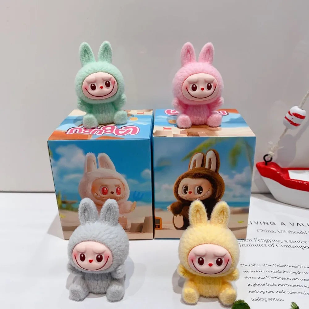 Mini Labubu Blind Box The Monsters Heartbeat Macaron Enamel Face Pvc Figurine Tabletop Ornament Kawaii Doll Kid Birthday Gift