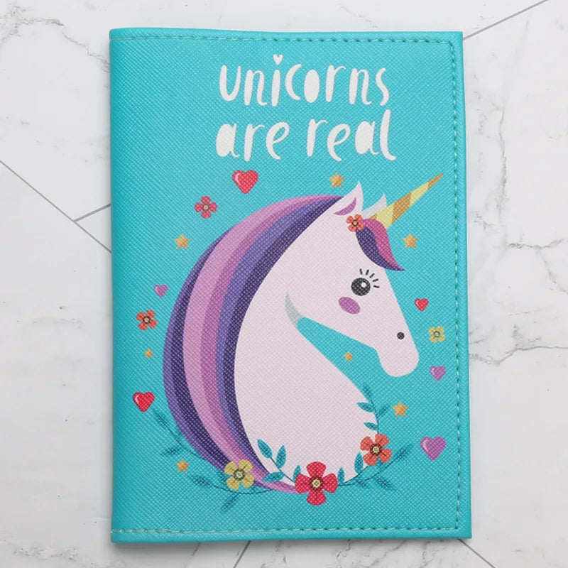 Anime Cartoon Passport Cover Women Girls ID Bank Card Address Holder Boarding Travel Accessories PU Leather Passport Case Wallet