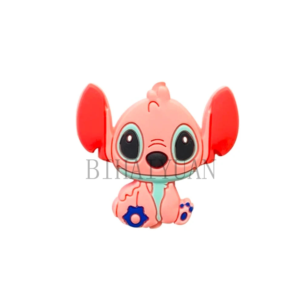 10pcs Minnie mouse dora Stitch winnie Silicone Beads focal Baby Teething Beads DIY Pacifier Chain Accessories Nursing Baby Toys