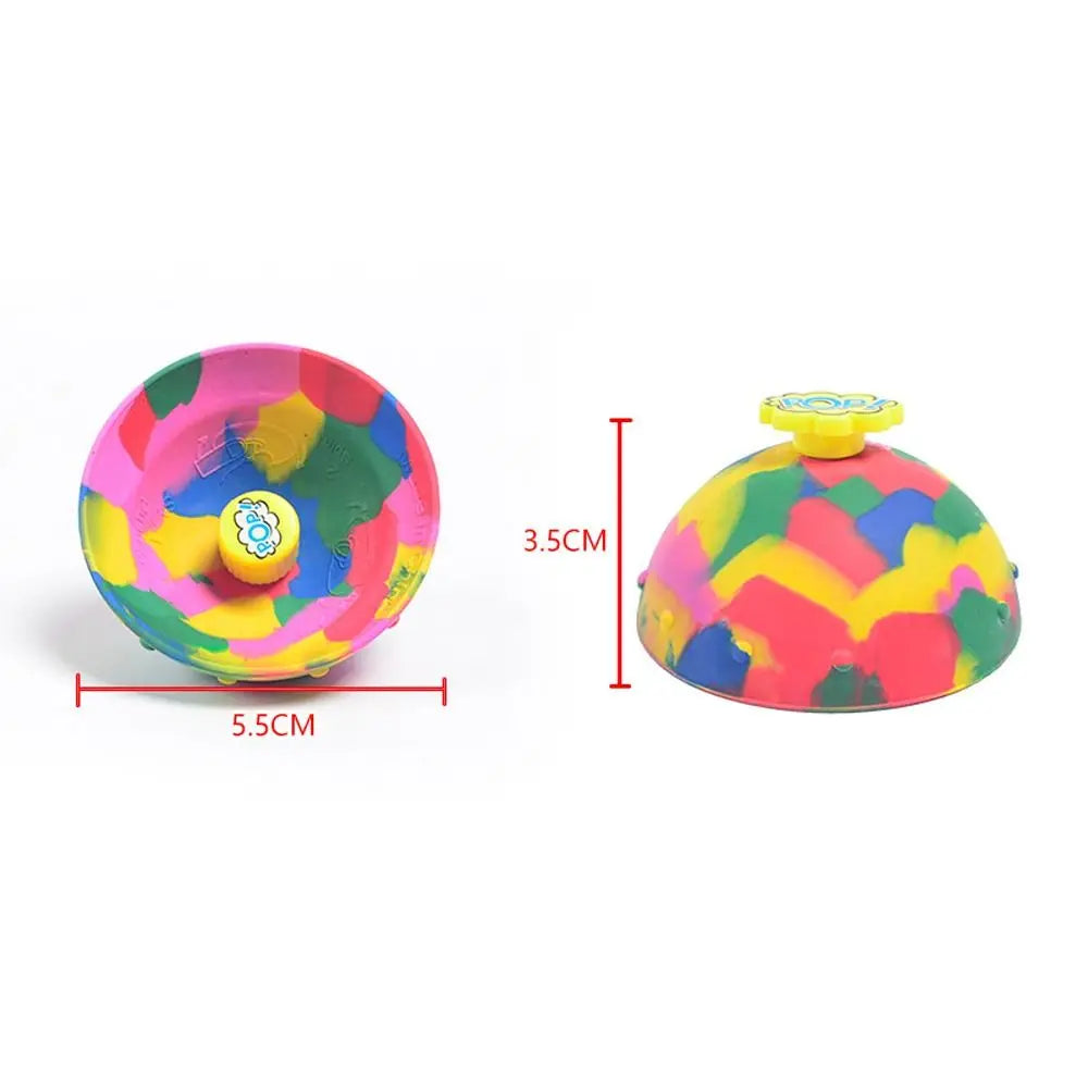 Hip Hop Jump Half Side Bouncing Ball Anti Stress Fidget Toys For Kids Outdoor Fun Spinning Bounce Bowl Fingertip Top Toys