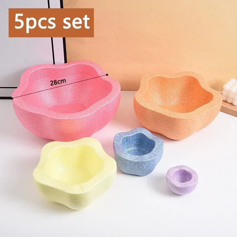 Children's Balance Training Foam Step Sensory Tube Assisted Outdoor Games Stacking Stones Flower Balance Sports Baby Toys Gifts